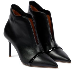 NWOT MALONE SOULIERS Black Lambskin Booties